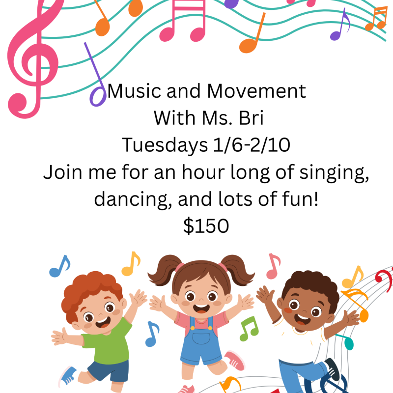 Enrichment - Music & Movement with Ms. Bri (Pre-Prep ONLY)