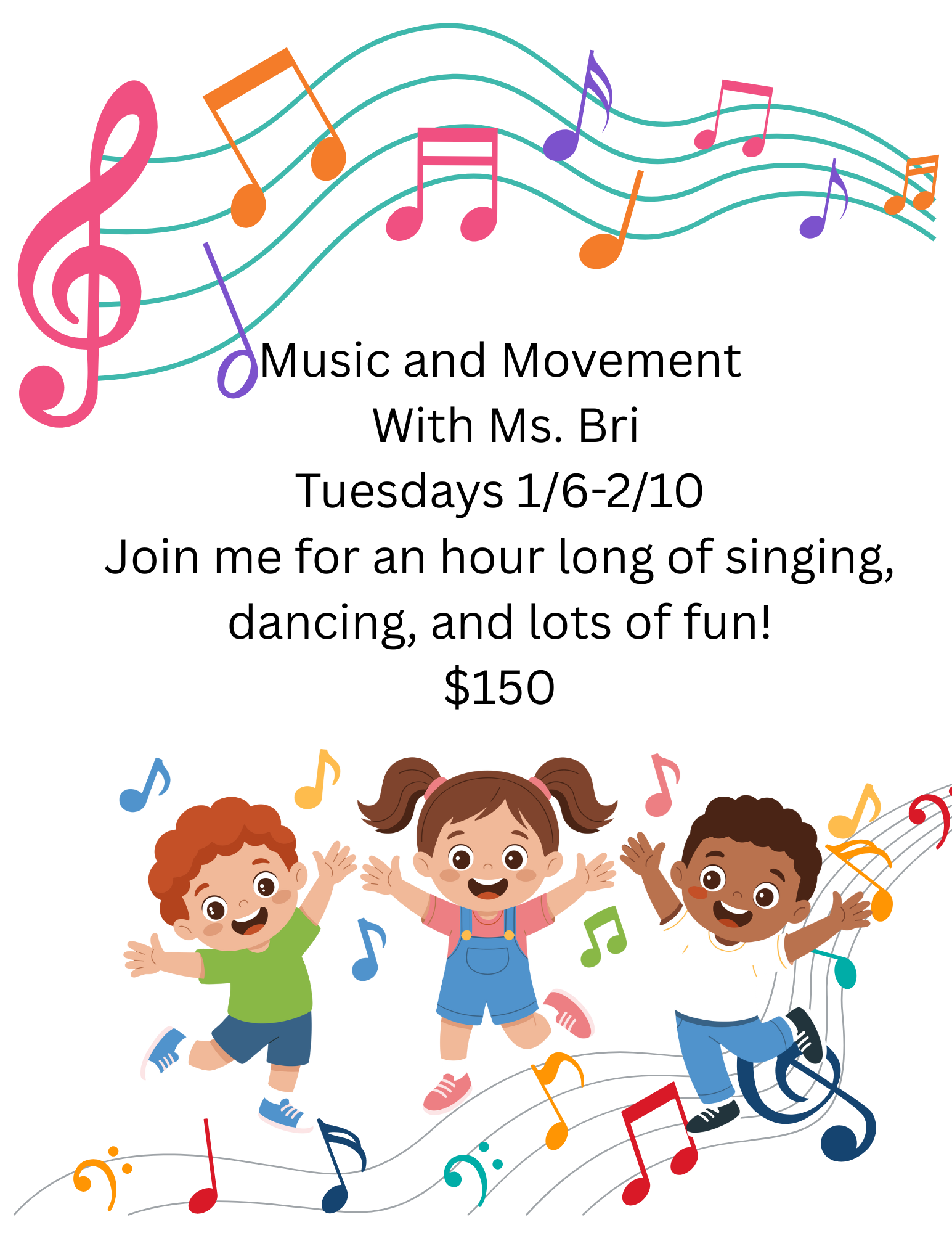 Enrichment - Music & Movement with Ms. Bri (Pre-Prep ONLY)