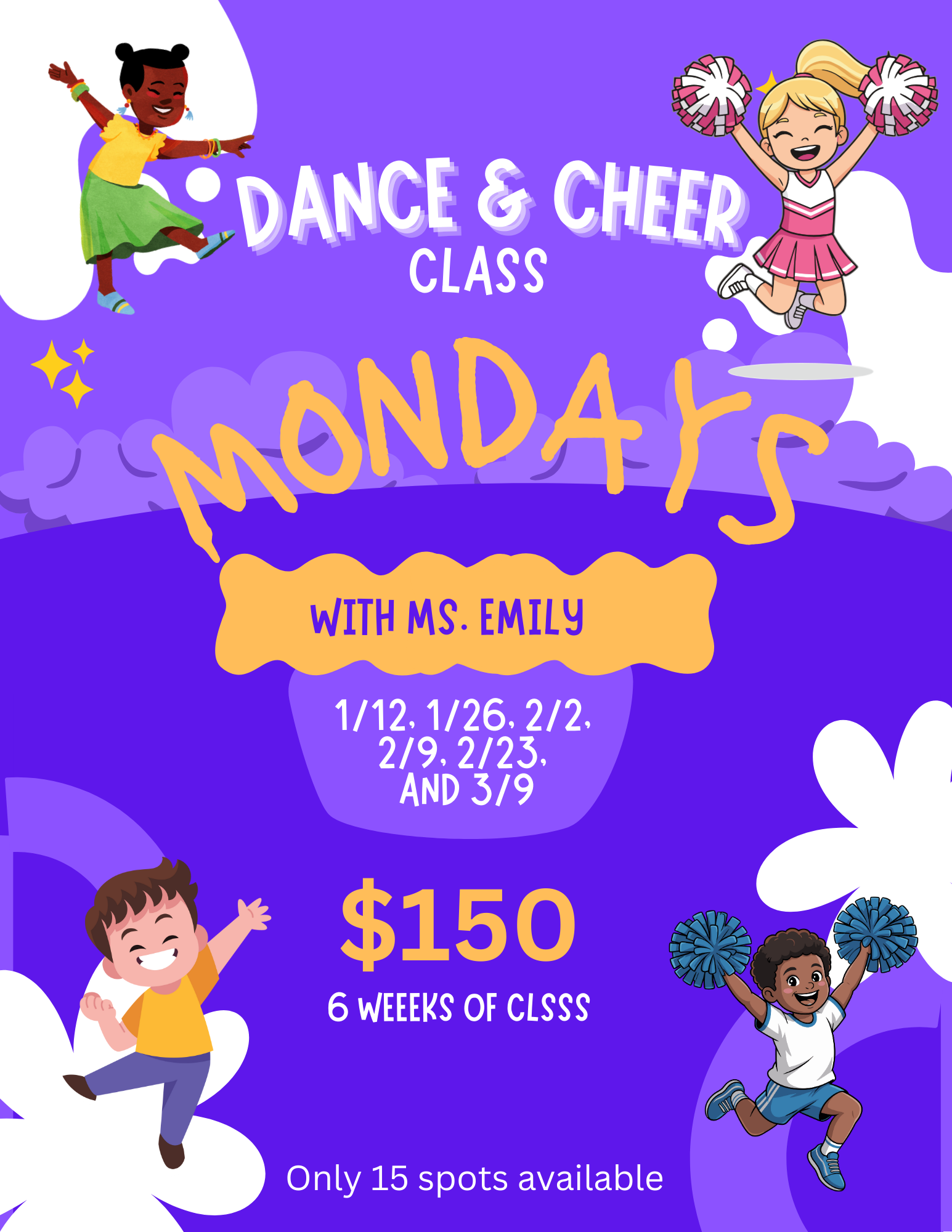 Enrichment - Cheer & Dance w/ Ms. Emily (Pre-Prep ONLY)