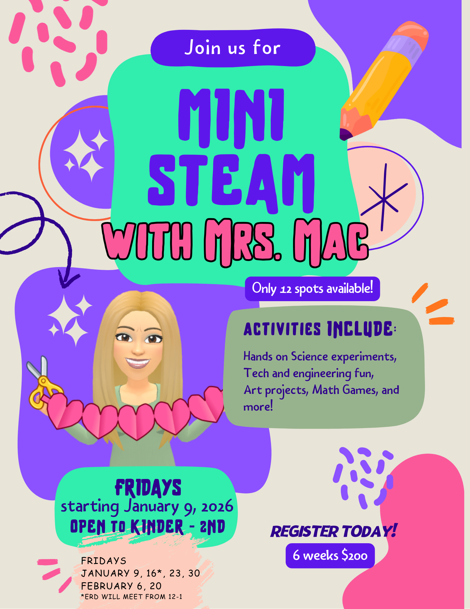 Enrichment - Mini STEM w/ Ms. MAC (KG- 2nd)