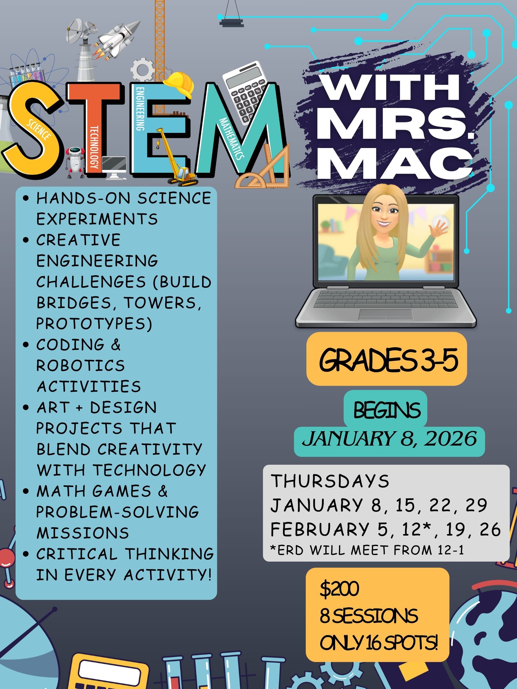 Enrichment - STEM w/ Ms. MAC (3rd-5th)