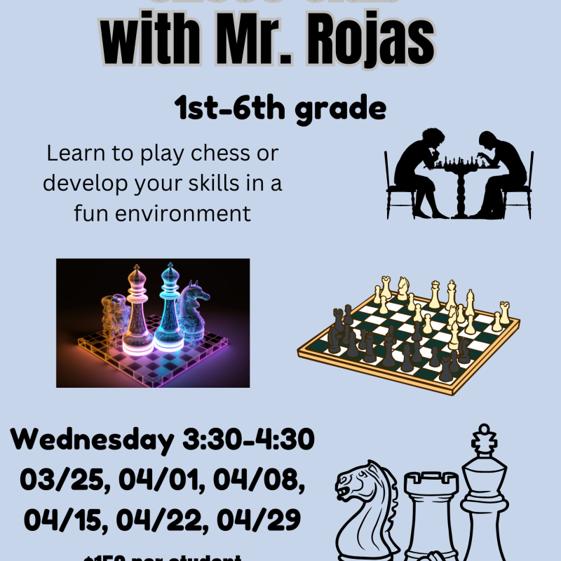 Enrichment - Chess w/ Rojas (1st-6th grade) Spring 2026 (March & April)
