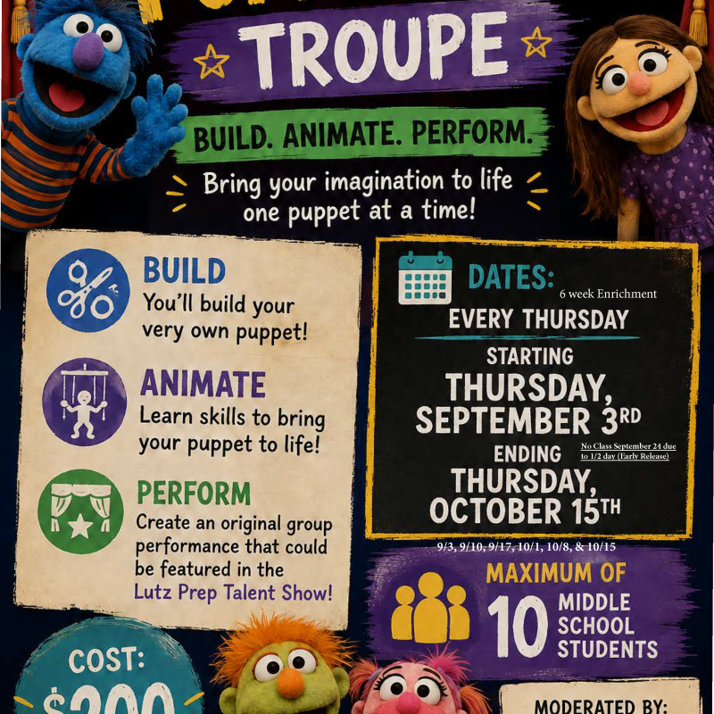 Enrichment - Puppeteers Troupe w/ Dr. Arroyo (6th-8th)