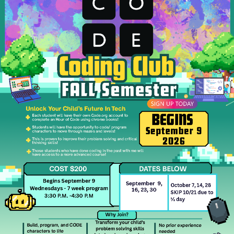 Enrichment - Coding Club w/ Mrs. Allen (K-5th)