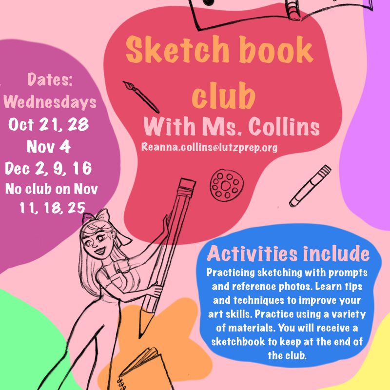 Enrichment - ART Sketch Book Club w/ Ms. Collins (5th-8th)
