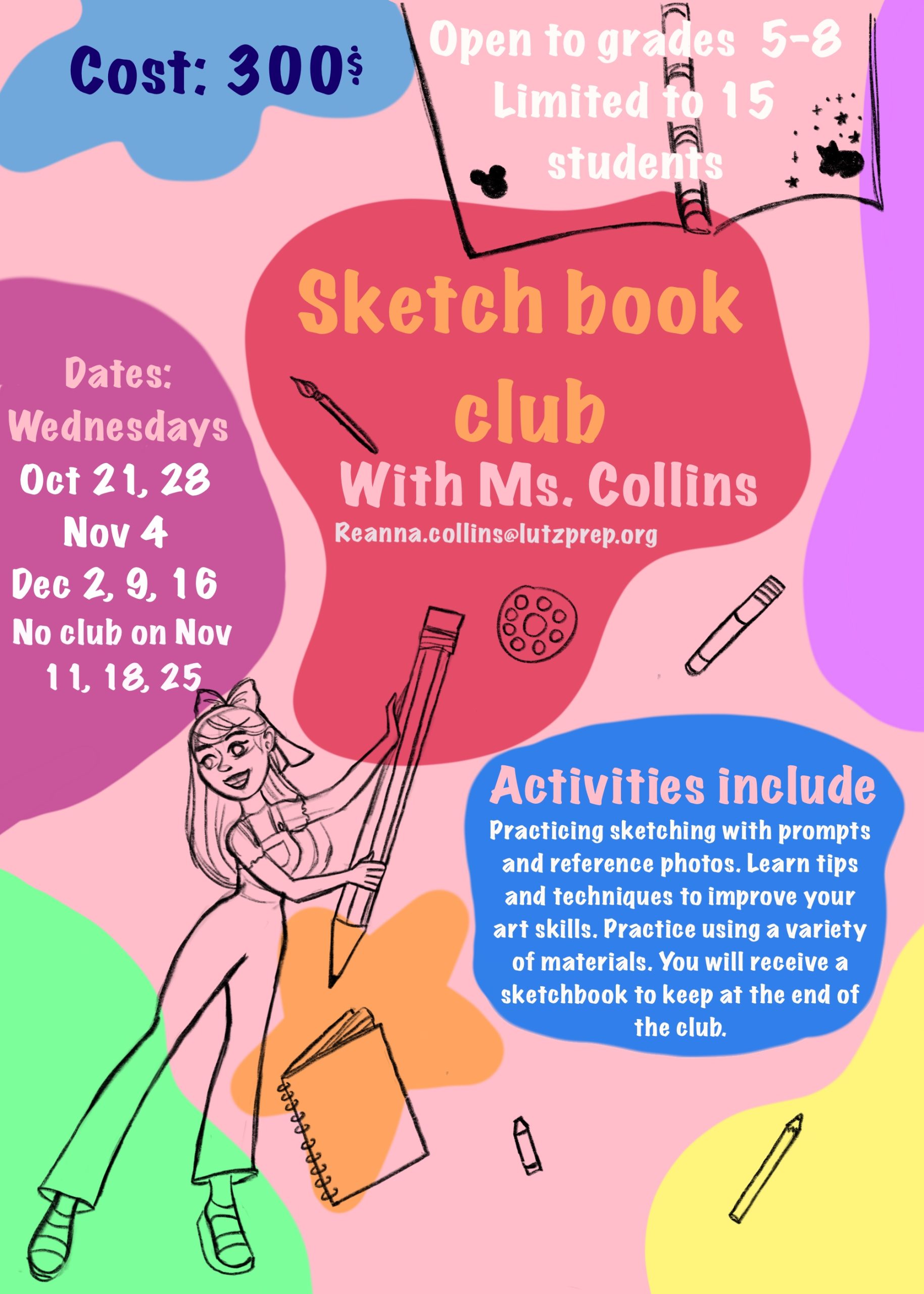 Enrichment - ART Sketch Book Club w/ Ms. Collins (5th-8th)