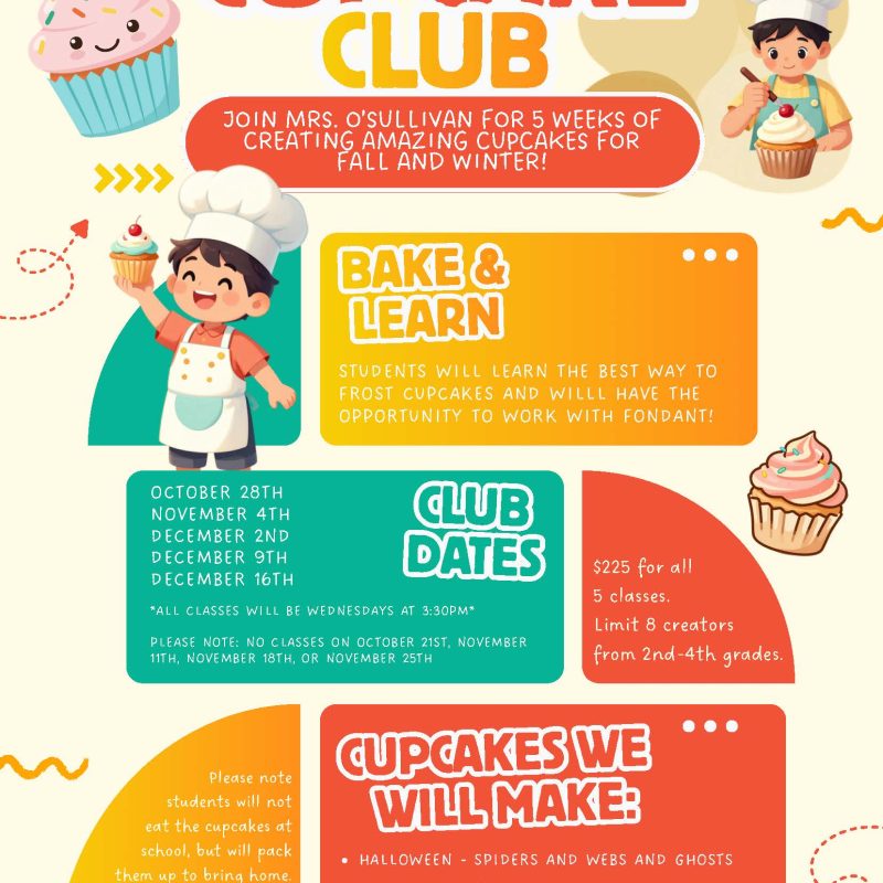 Enrichment - Cupcake Club w/ Ms. O'Sullivan (2nd-4th)