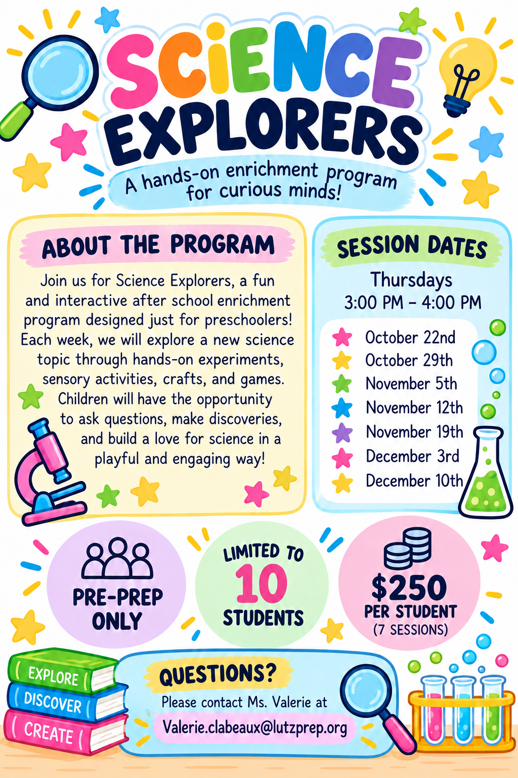 Enrichment - Science Explorers w/ Ms. Valerie (PRE-PREP ONLY)